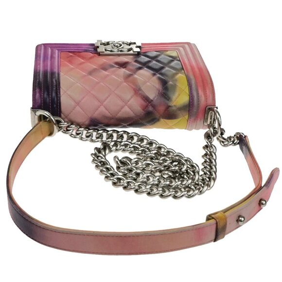 CHANEL Boy CC Logo Flower Power Chain Shoulder Bag Leather Pink SHW 342RK970 - Picture 16 of 16